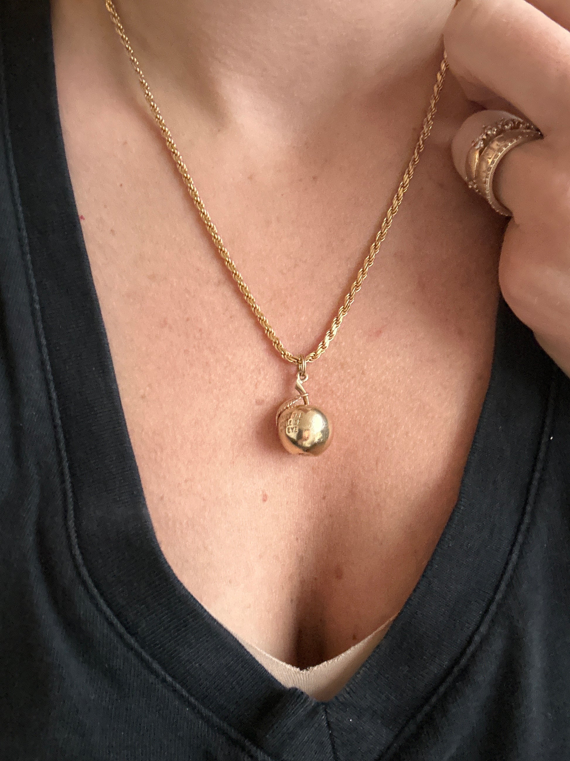 YOU'RE THE APPLE OF MY EYE apple charm