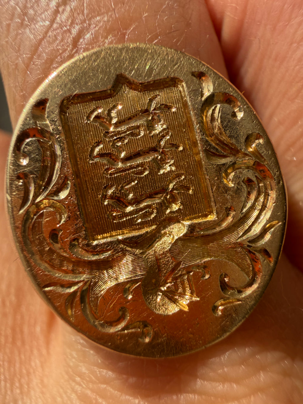 magnificent family crest signet