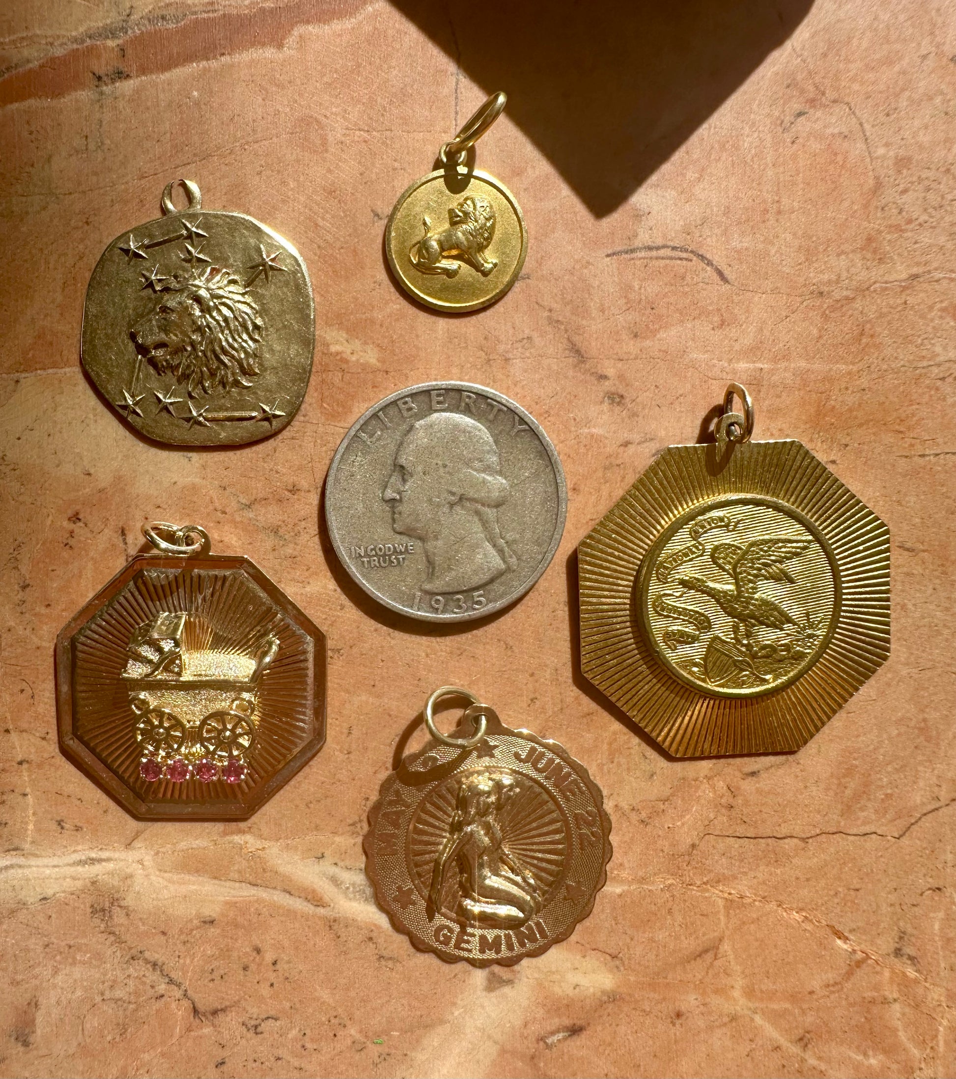 vintage medallion charms