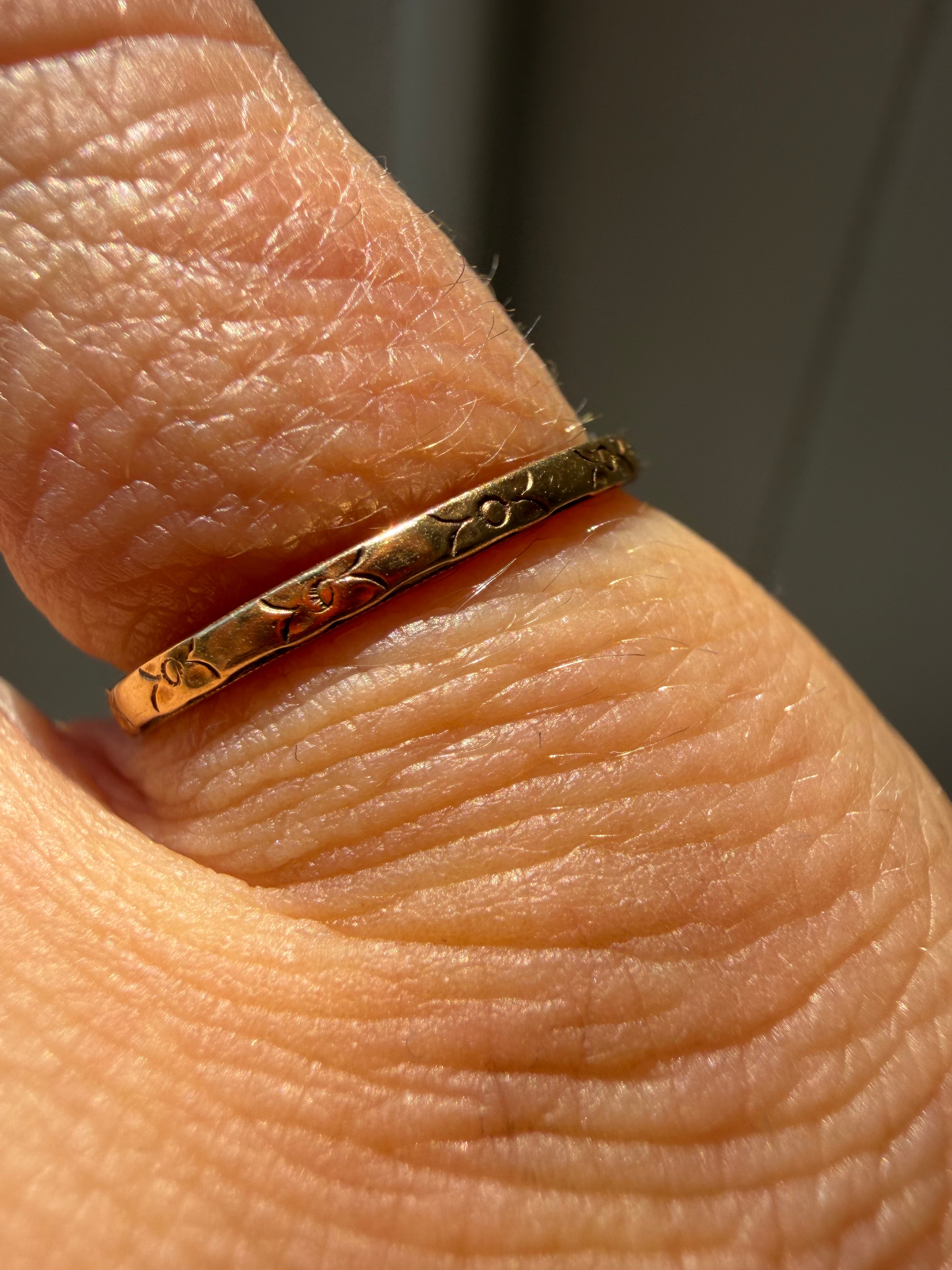 antique stamped eternity band