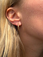 diamond cut etched 10k gold hoops