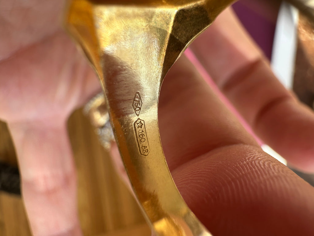 18k gold blank signet ring