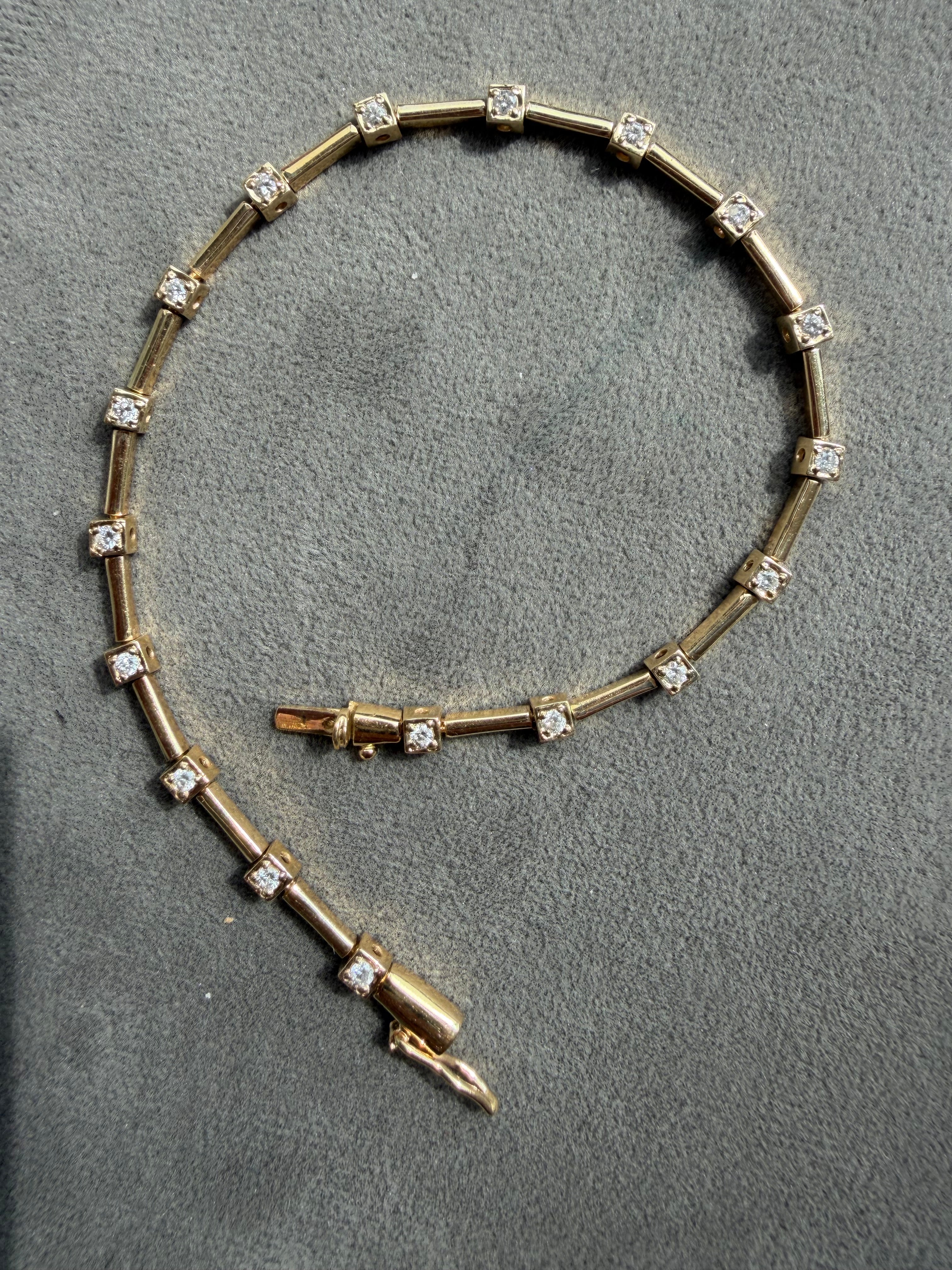 square link diamond tennis bracelet