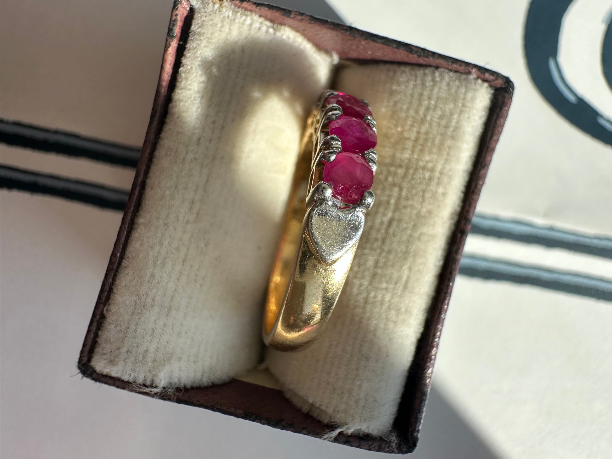 ruby band set in 18k yellow gold