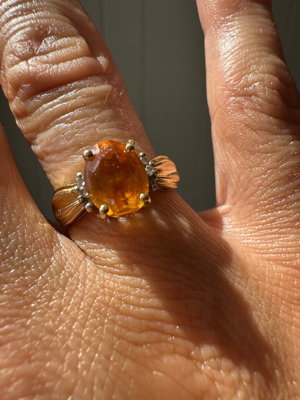 citrine and diamond ring