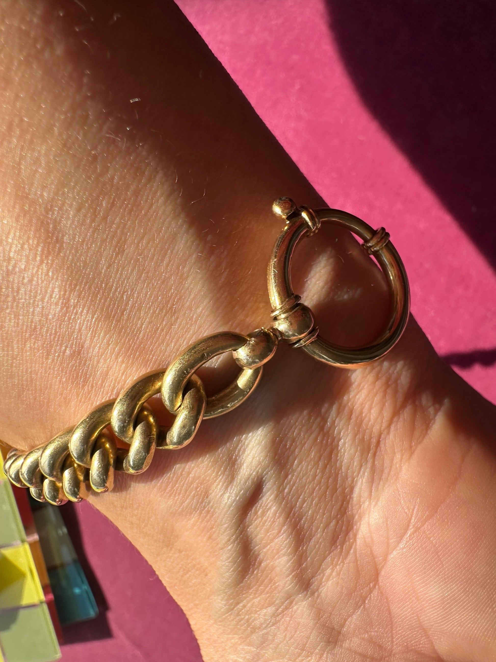 curb link watch chain with clasps