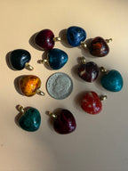 enamel hearts with 18k gold bail