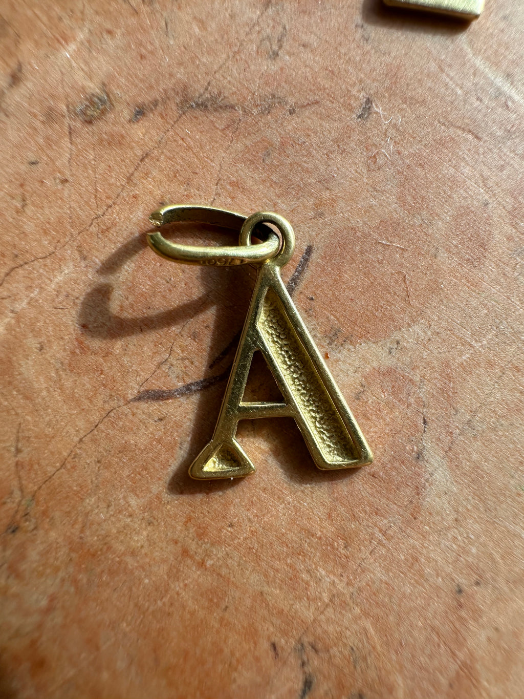 vintage 18k gold block letters