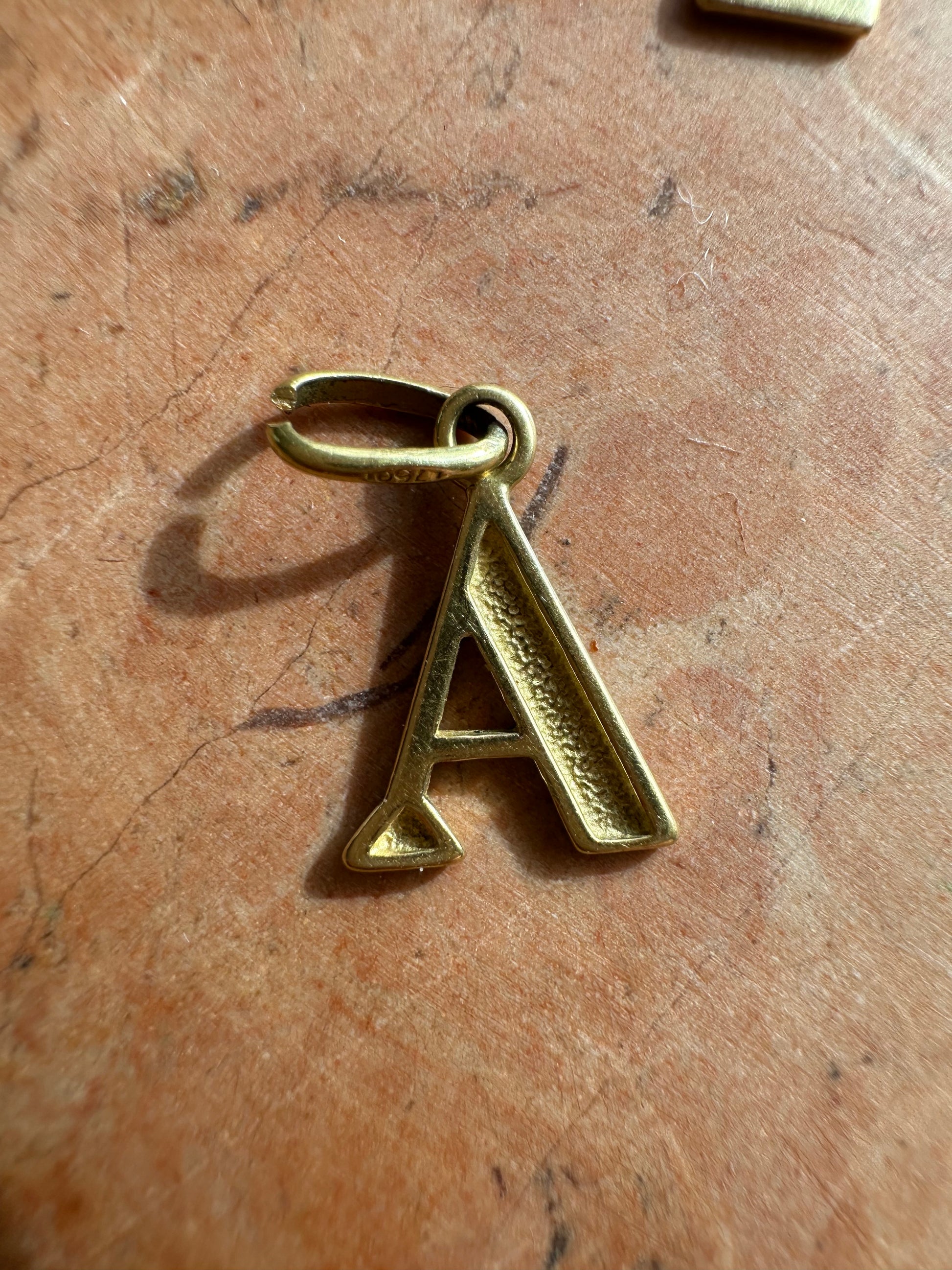 vintage 18k gold block letters