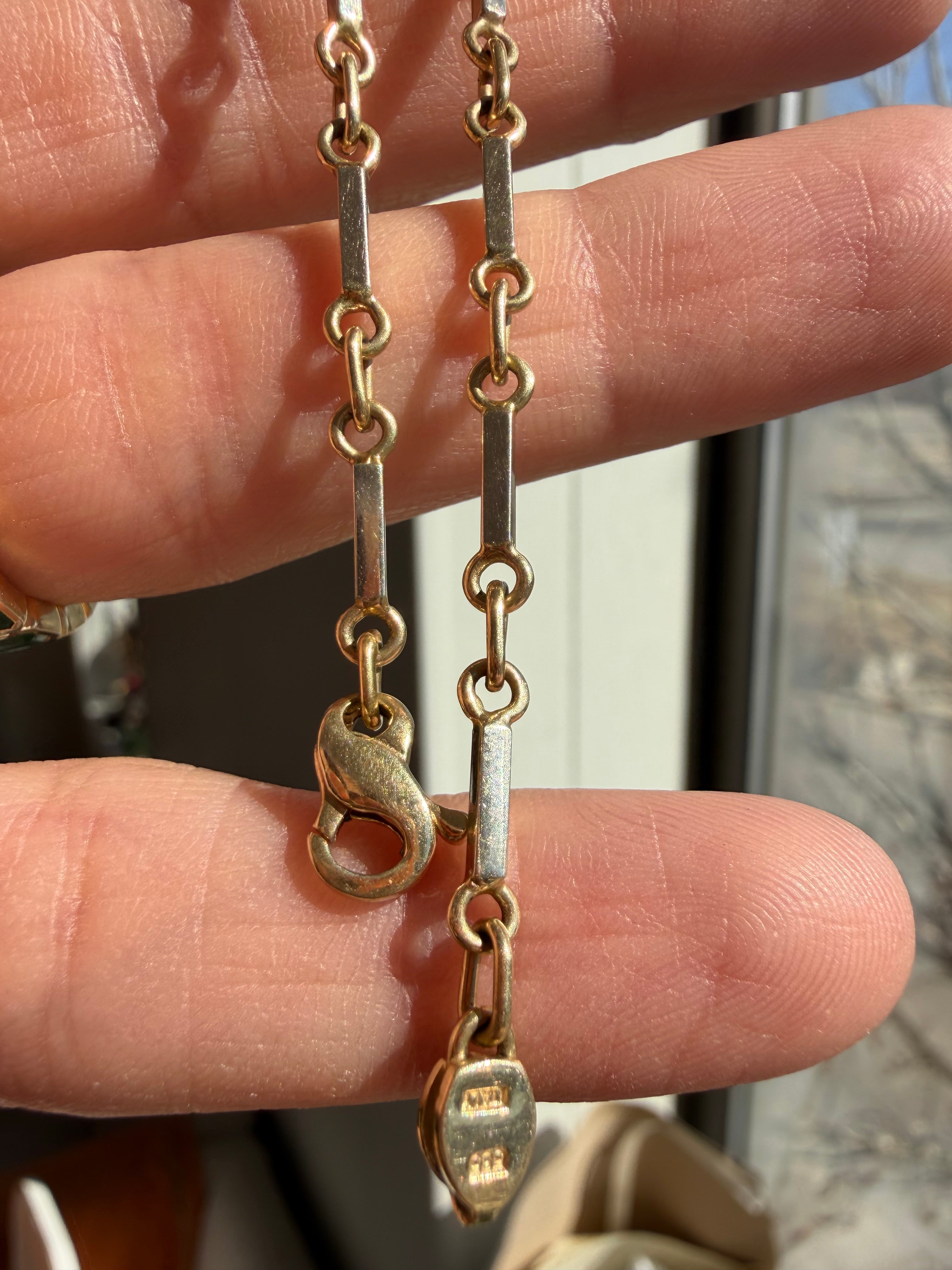 two tone yellow gold link bracelet