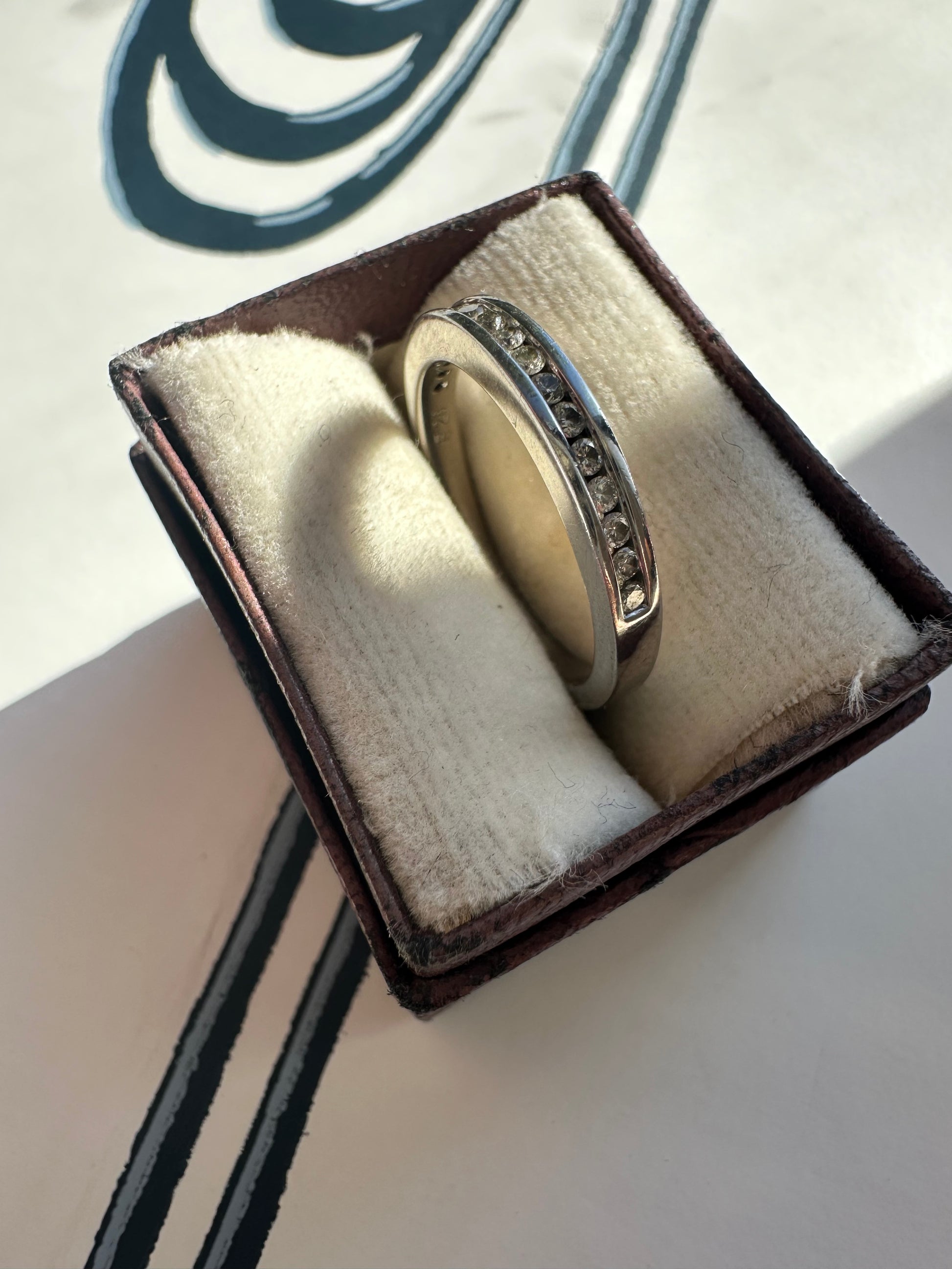 classic white gold channel set band