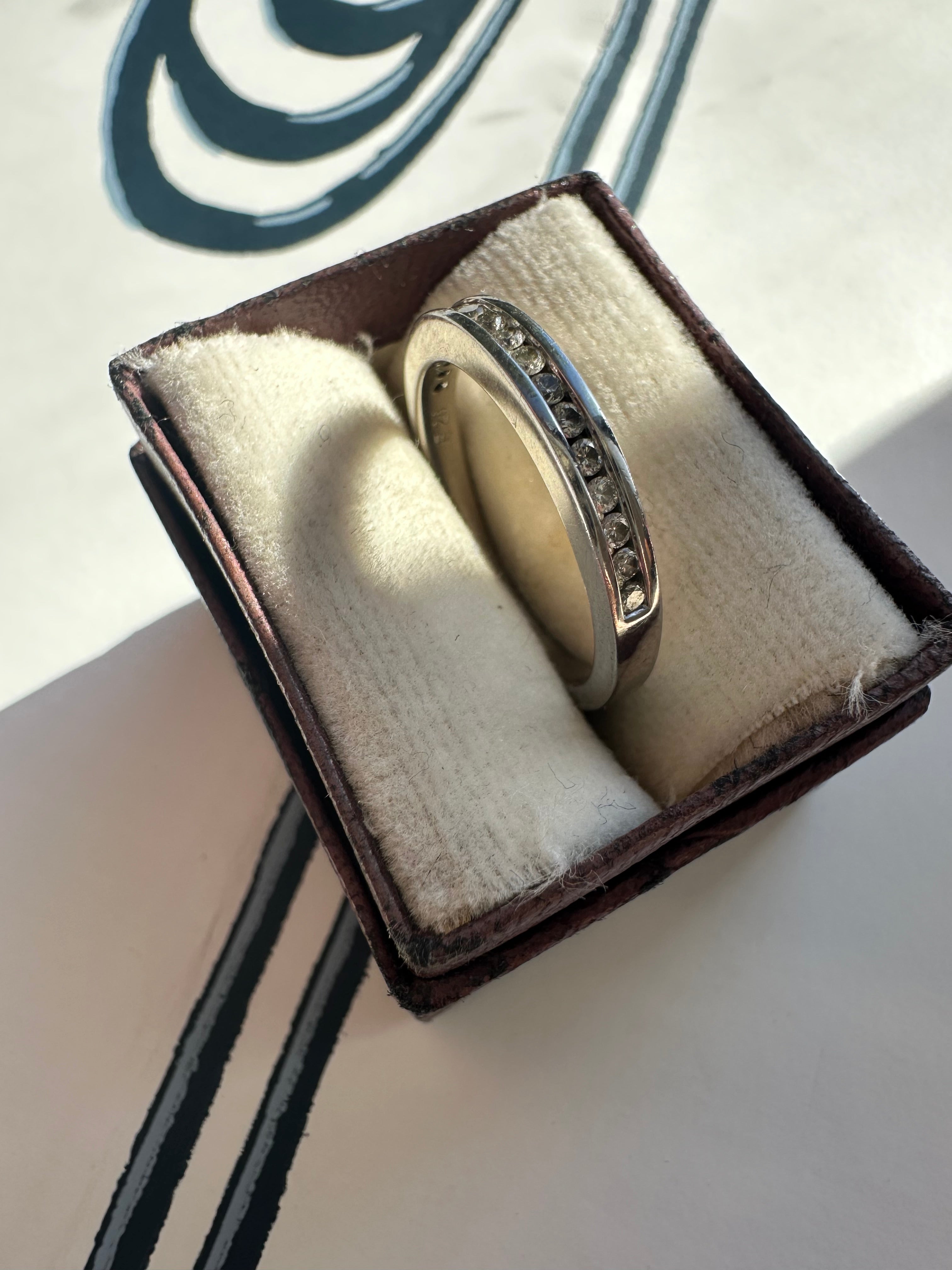 classic white gold channel set band