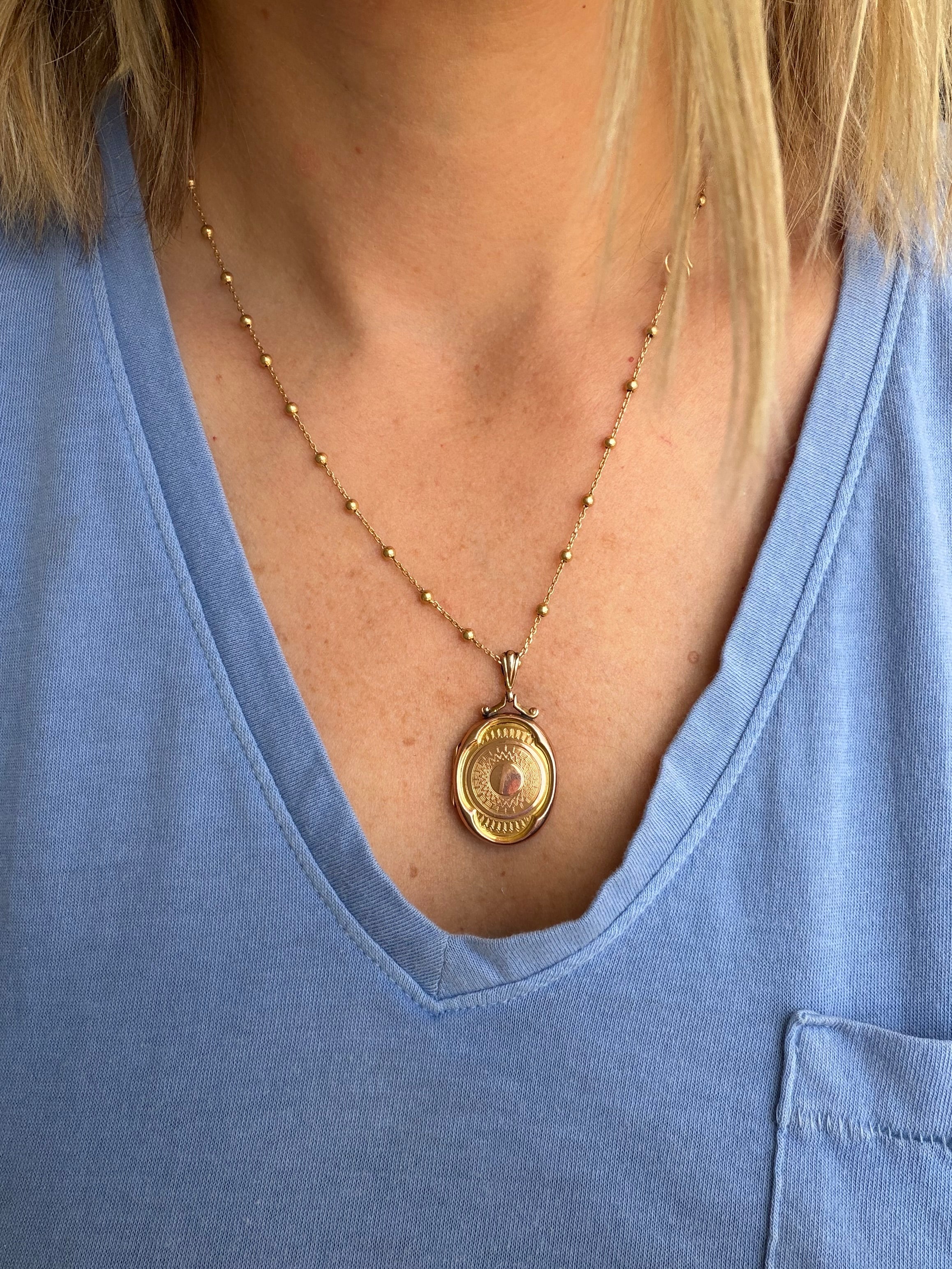 18k gold ball and biker link station chain 18.25"