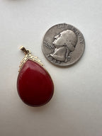 coral drop pendant