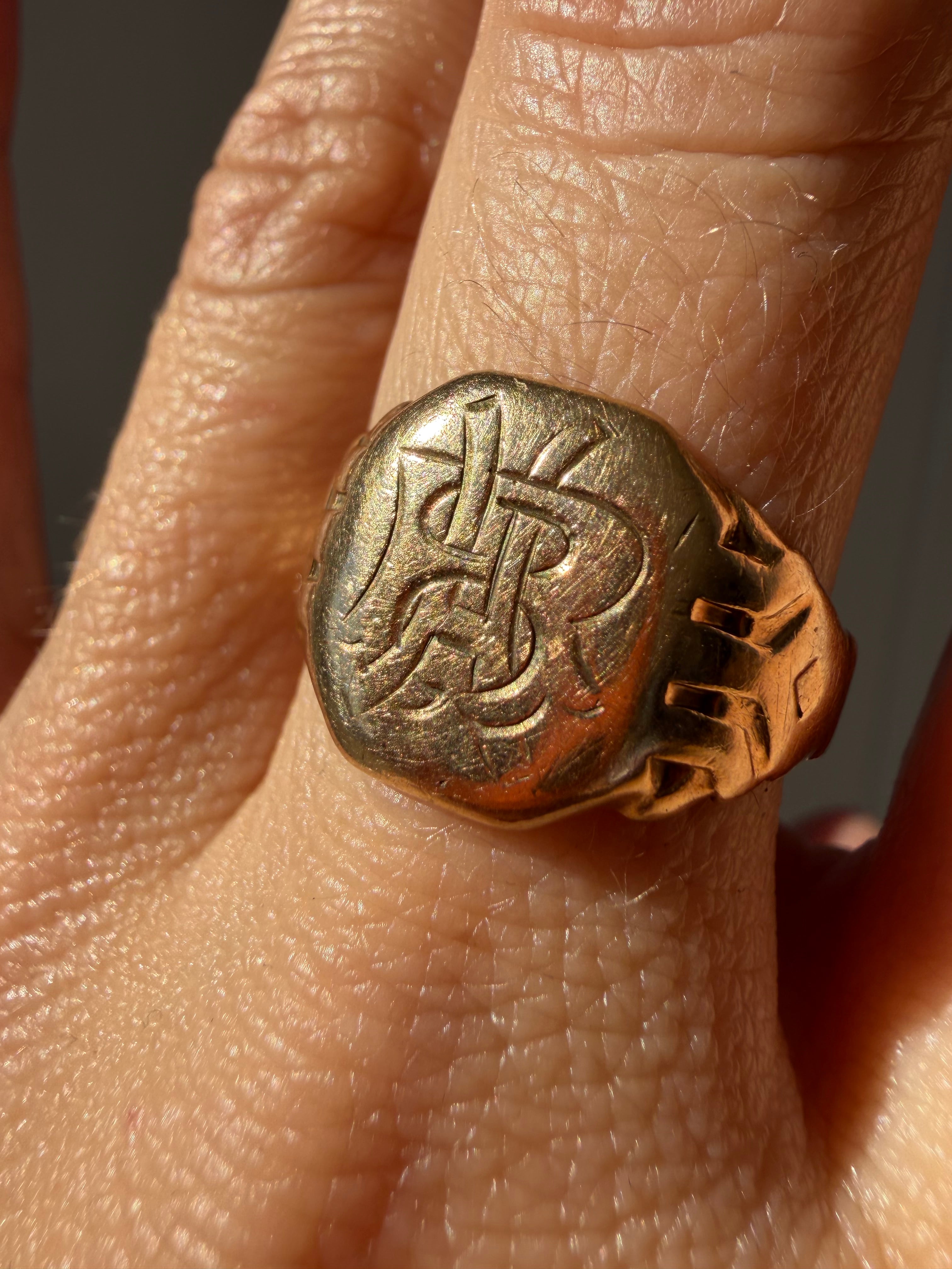hand engraved HB signet
