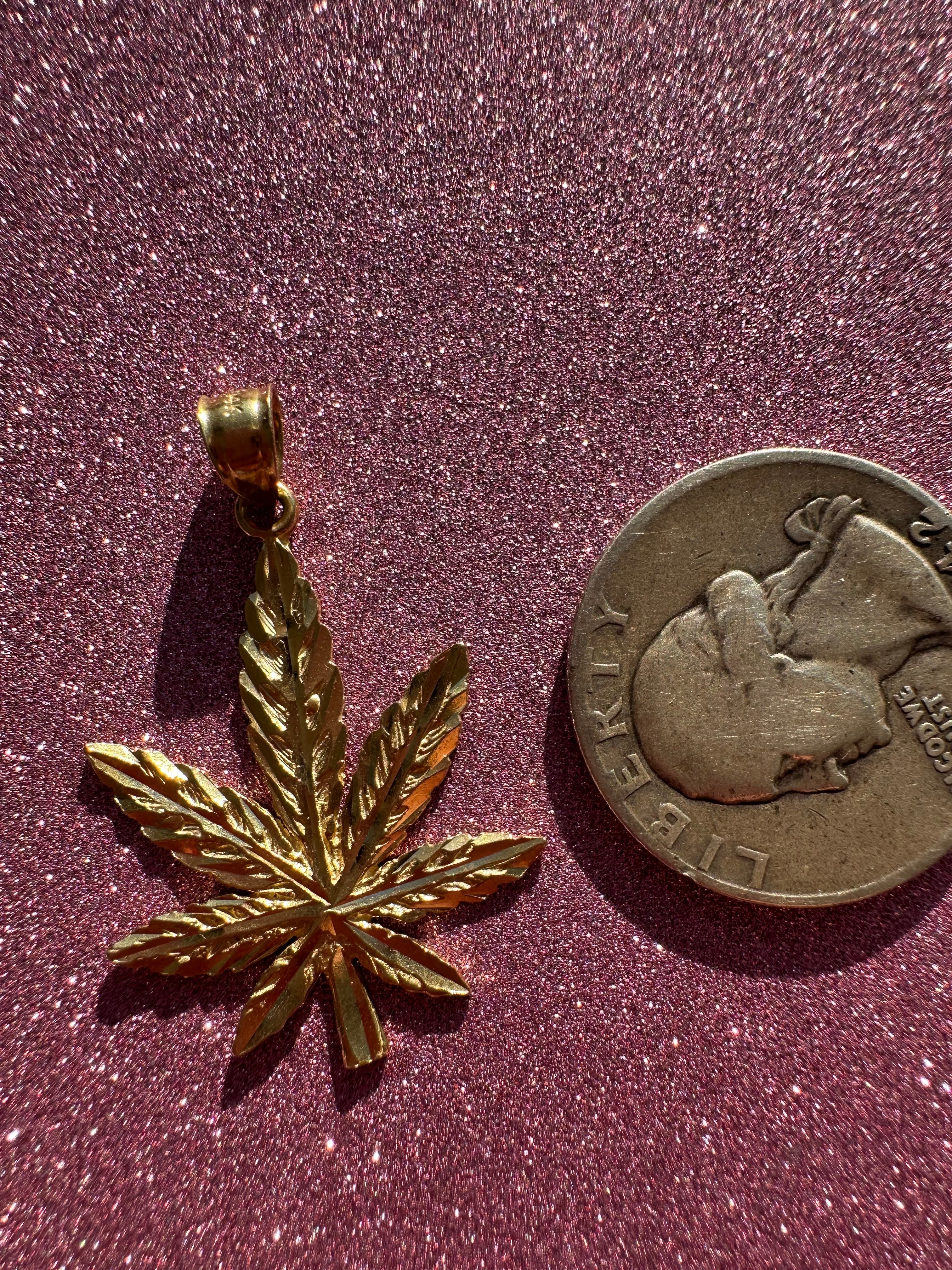 marijuana leaf charm
