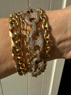 diamond covered gucci link bracelet