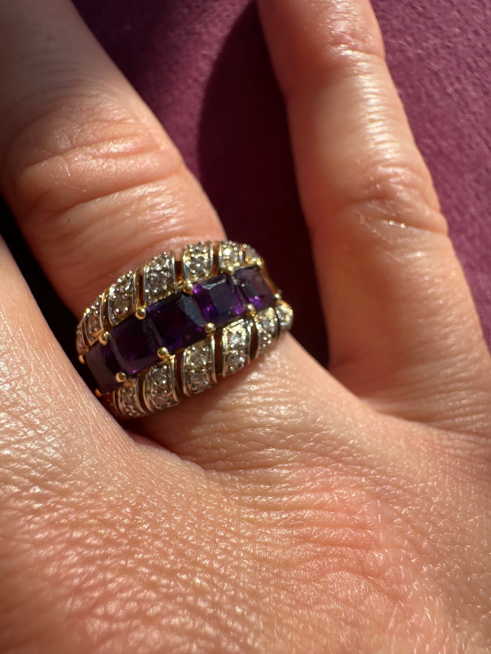 amethyst and diamond cocktail ring