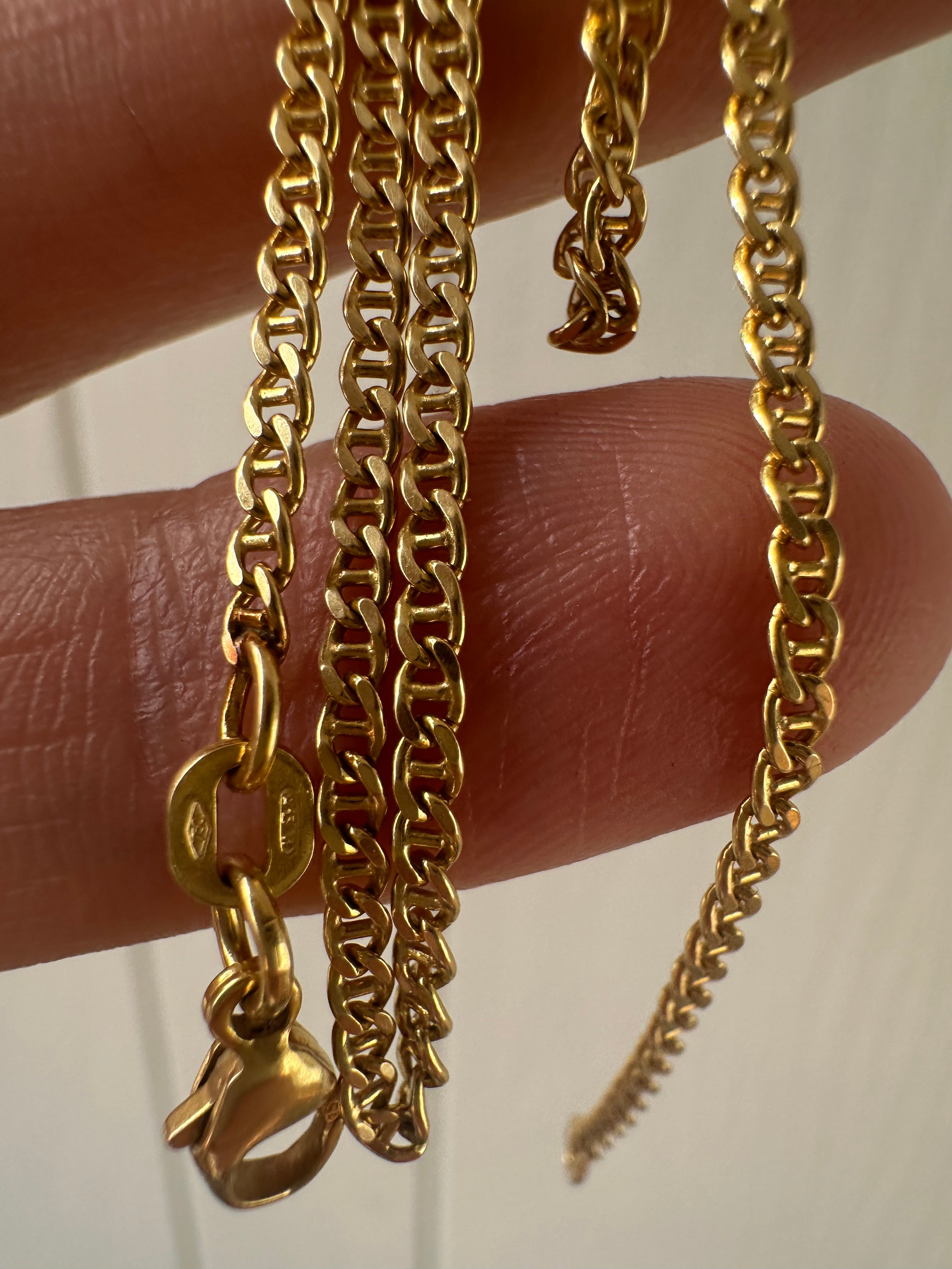 18k gold mini anchor link chain