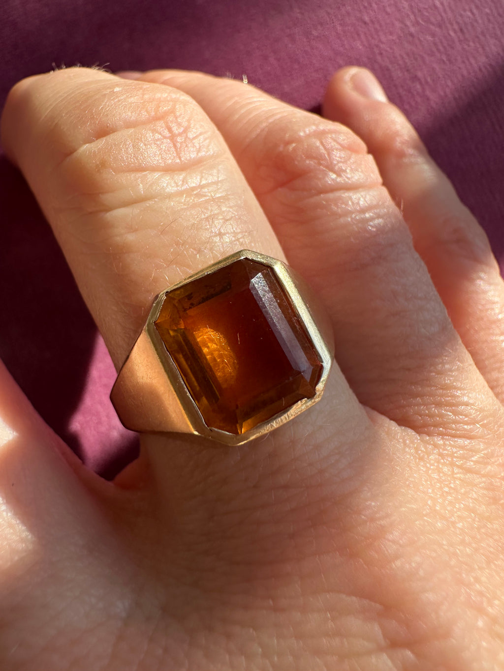 signet style citrine ring