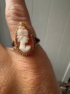 drop shape cameo ring