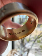 wide two tone star diamond band