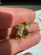 chunky click in hoops with bezel set diamond