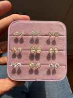 bezel and martini set lab diamond studs