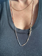 15  5/8" two tone rosy and white watch chain