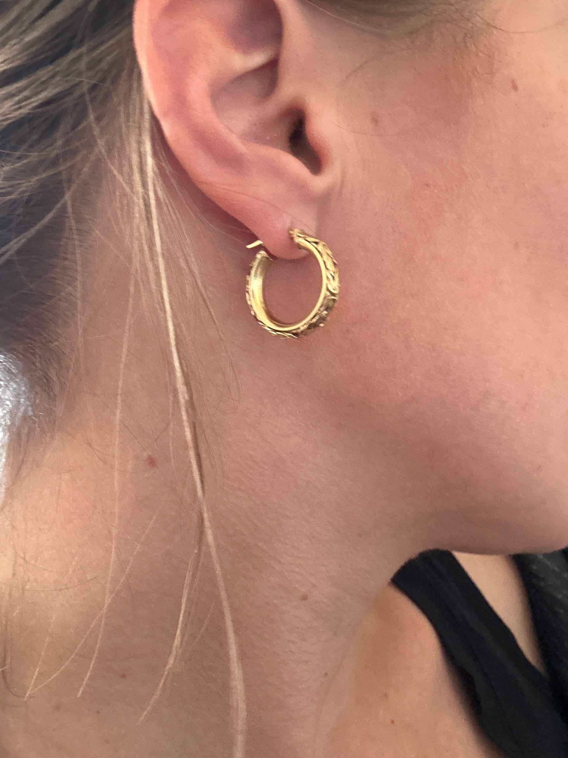 7/8" byzantine hoop earrings