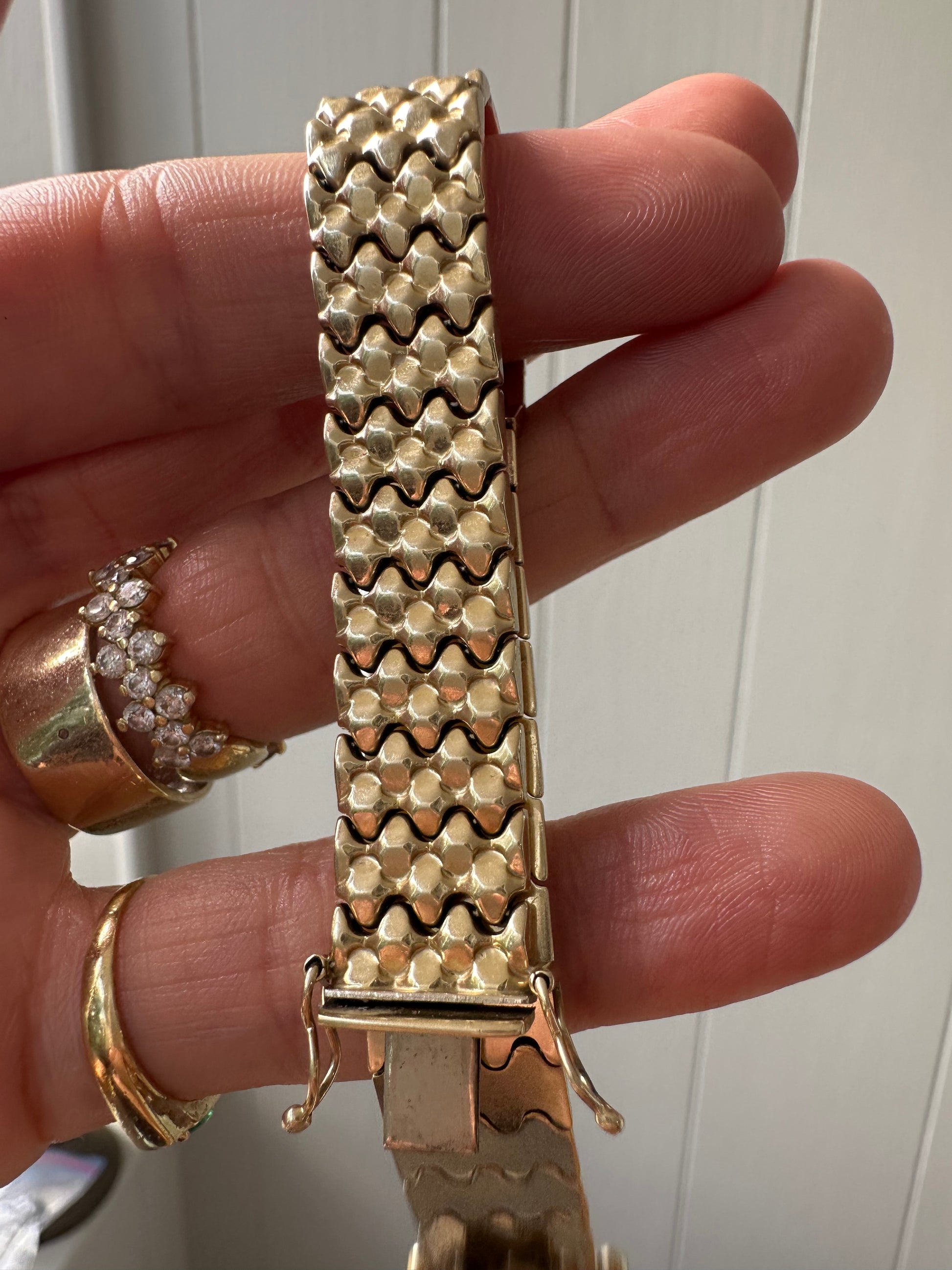 wide studded texture bracelet