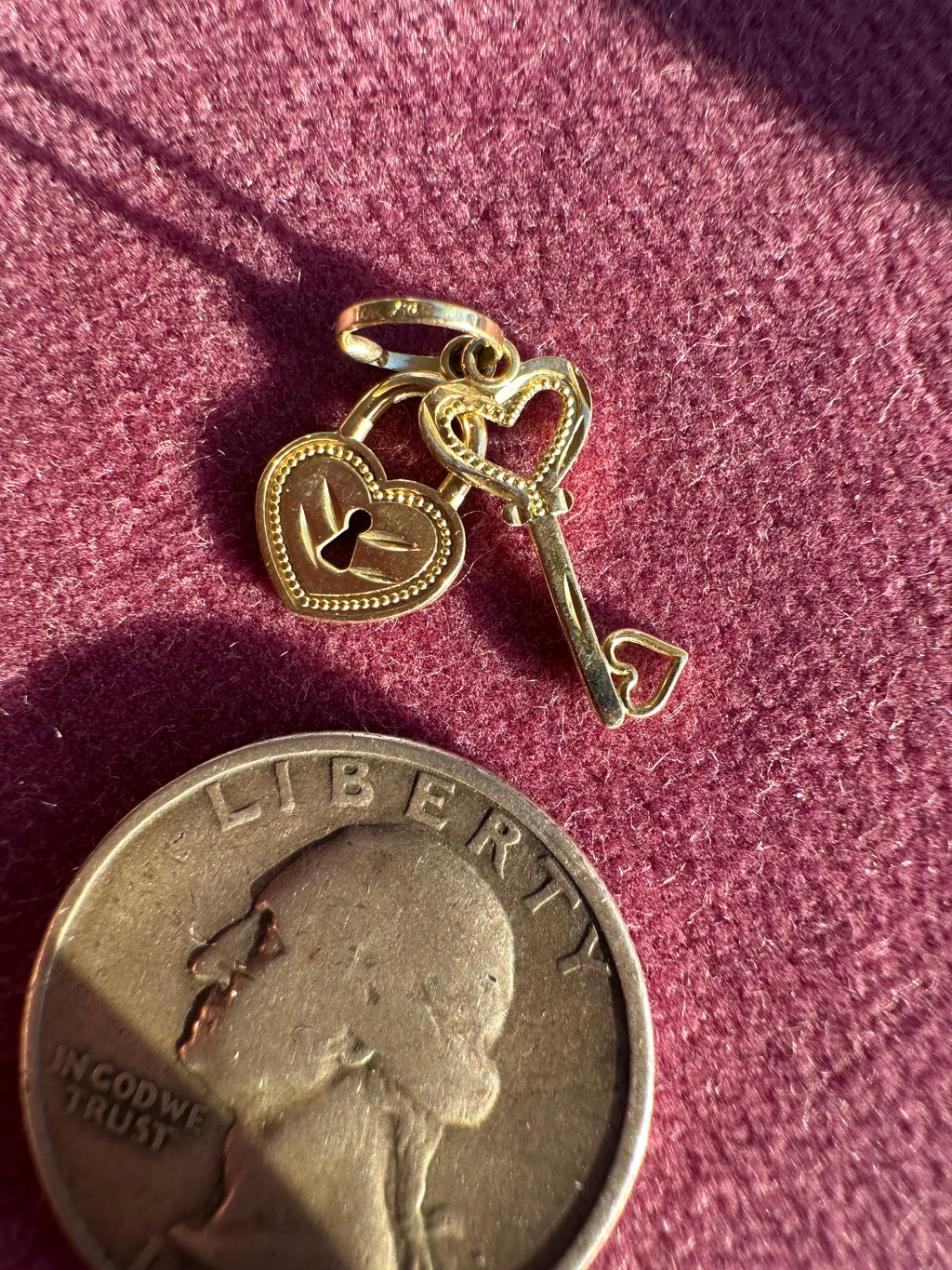 heart and key charm