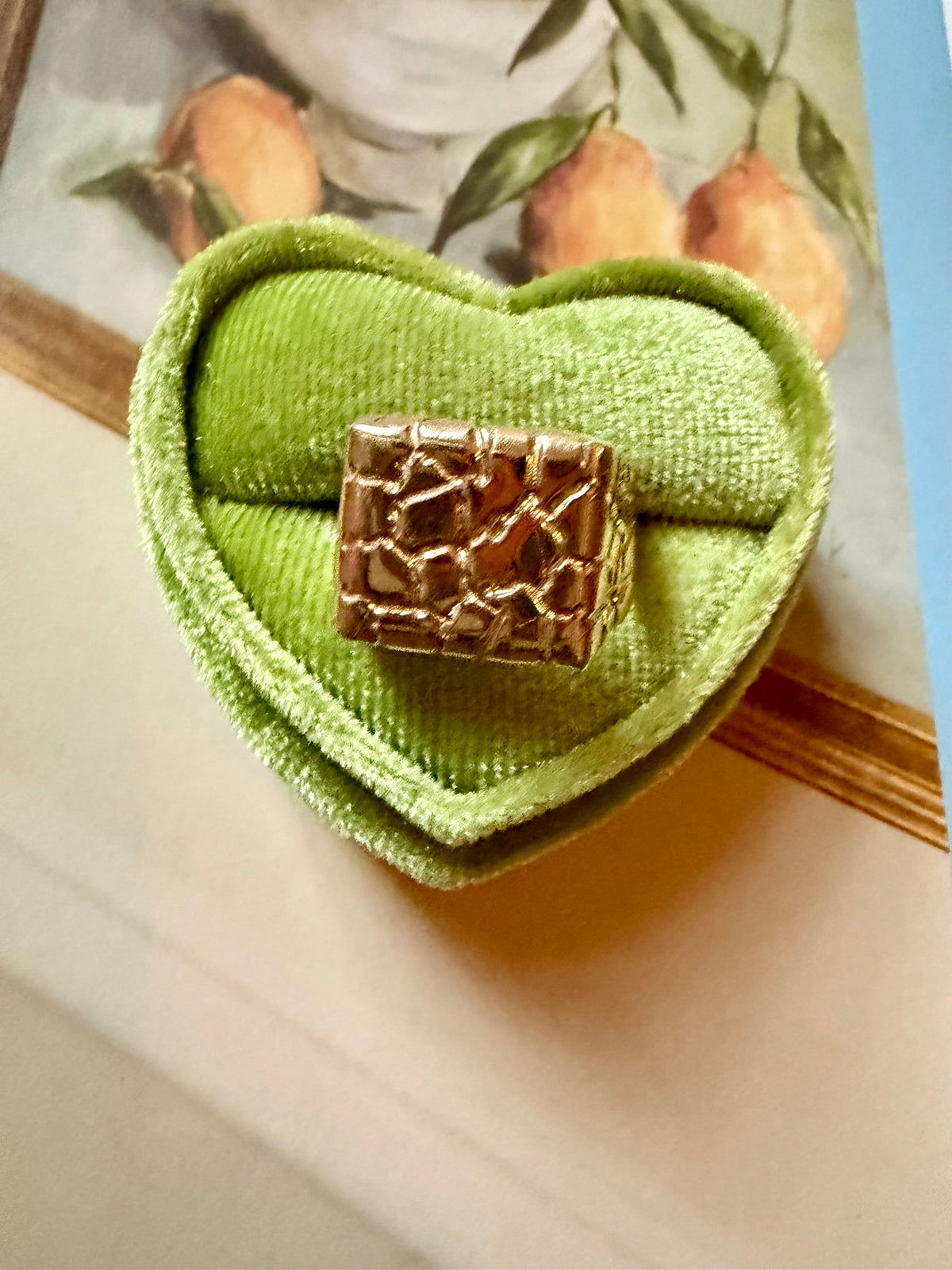 crocodile pattern signed ring