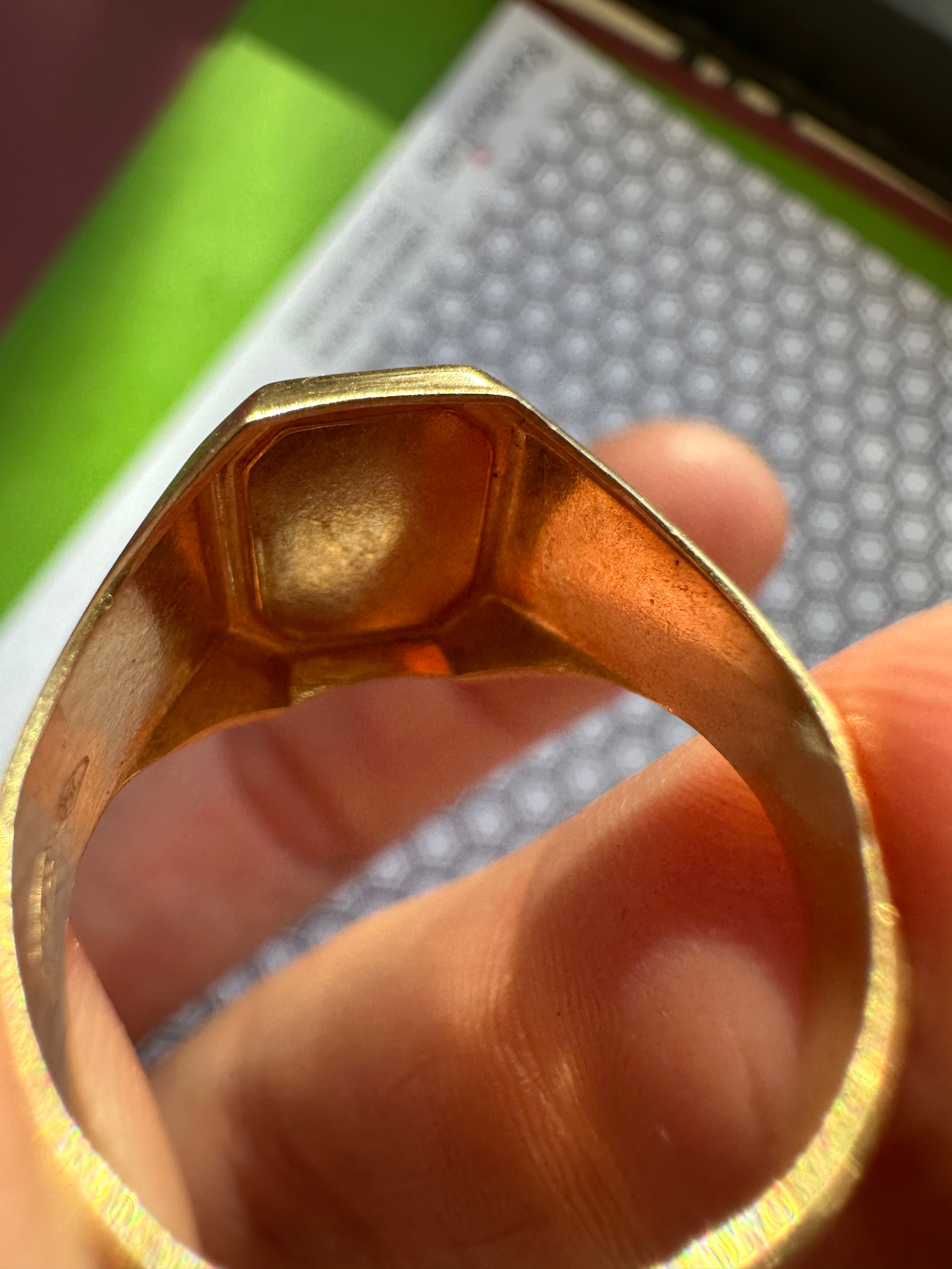 18k gold blank signet ring