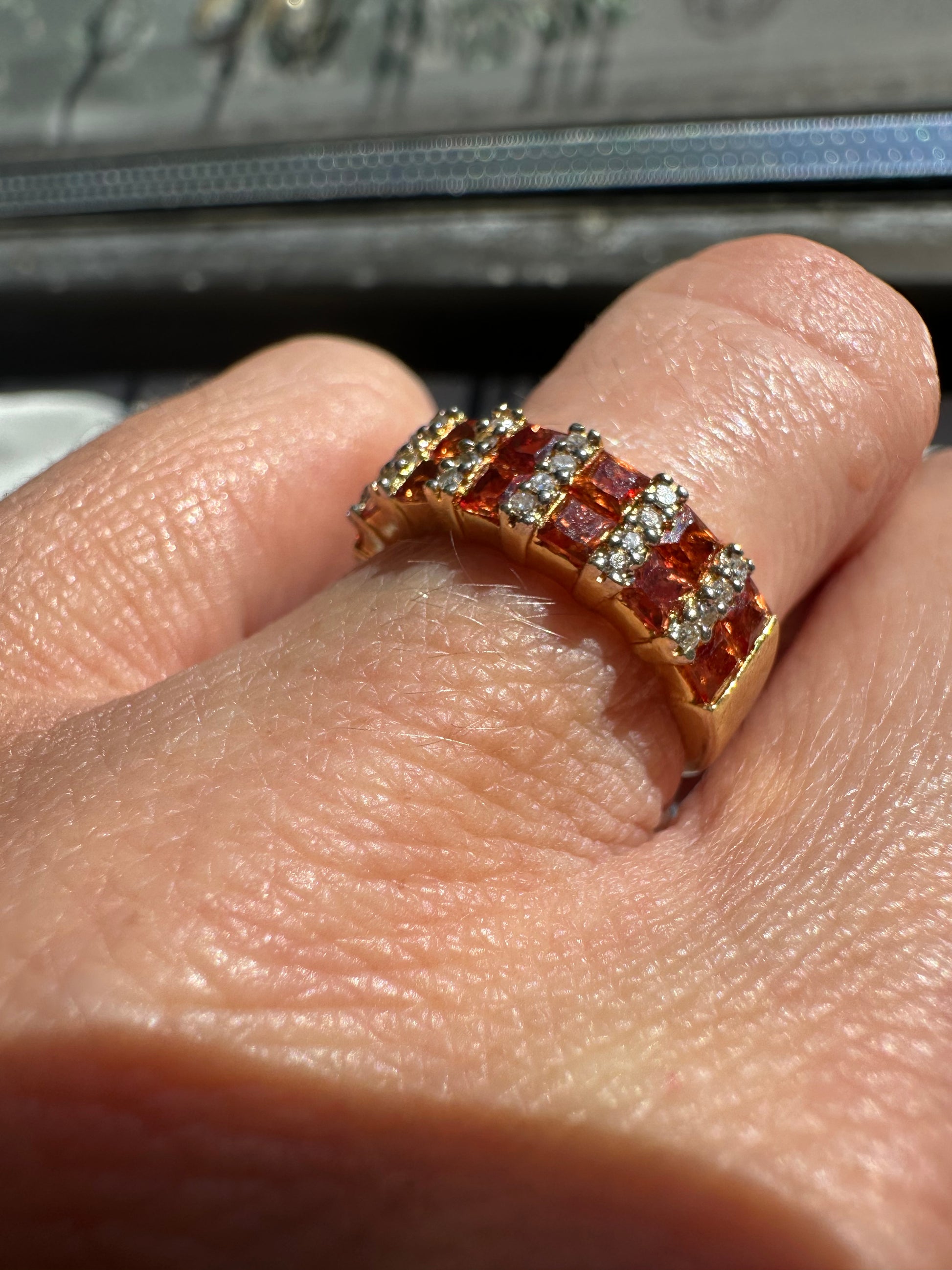 orange sapphire and diamond by Effy