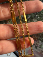 24 karat bar and biker link chain
