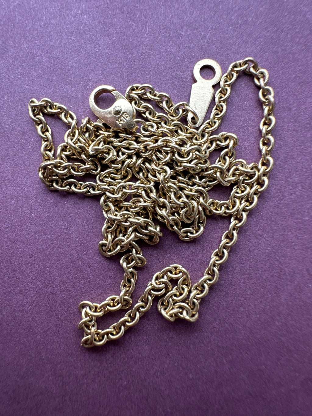 18k gold solid cable chain 17.75"