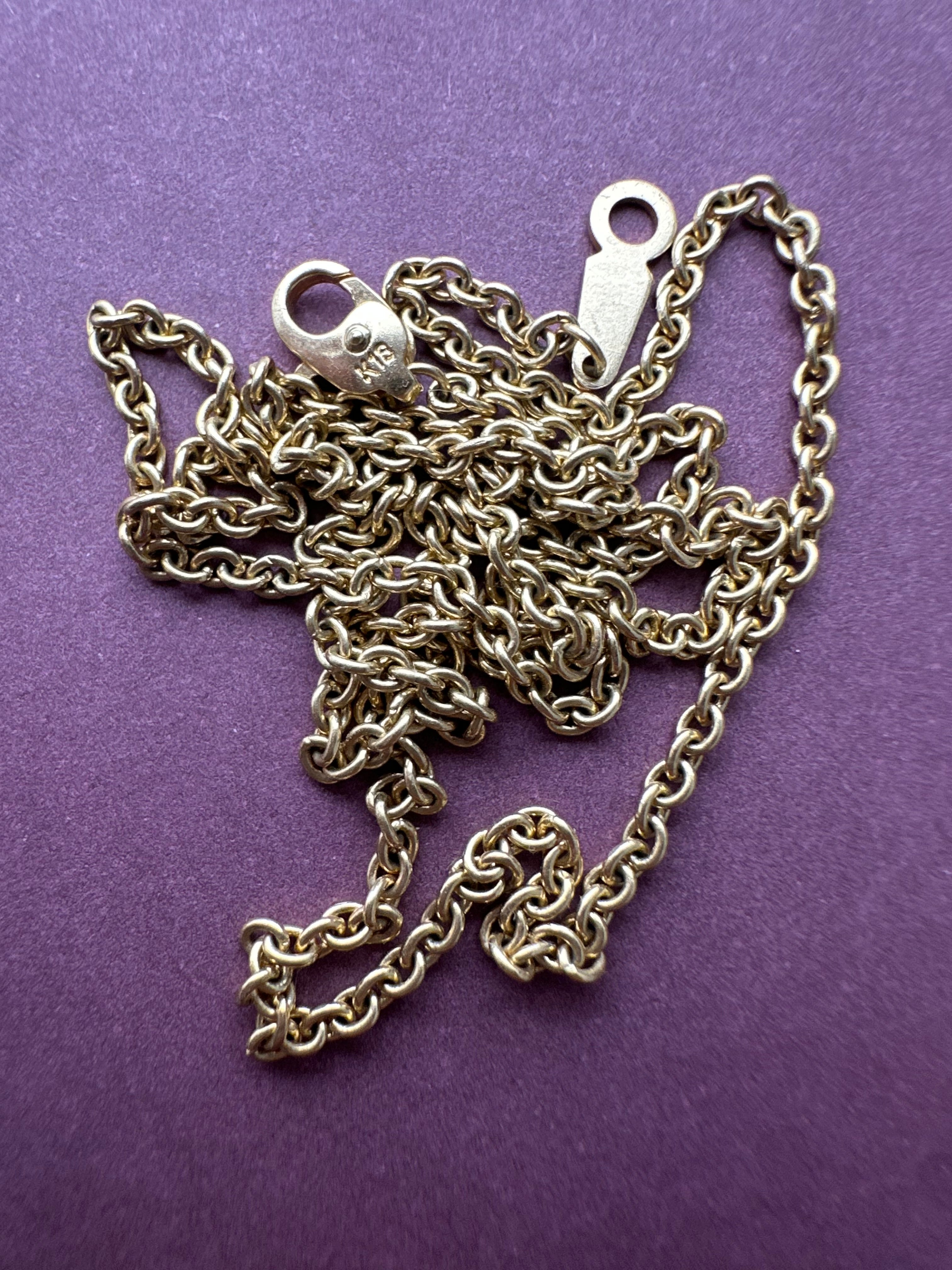 18k gold solid cable chain 17.75"