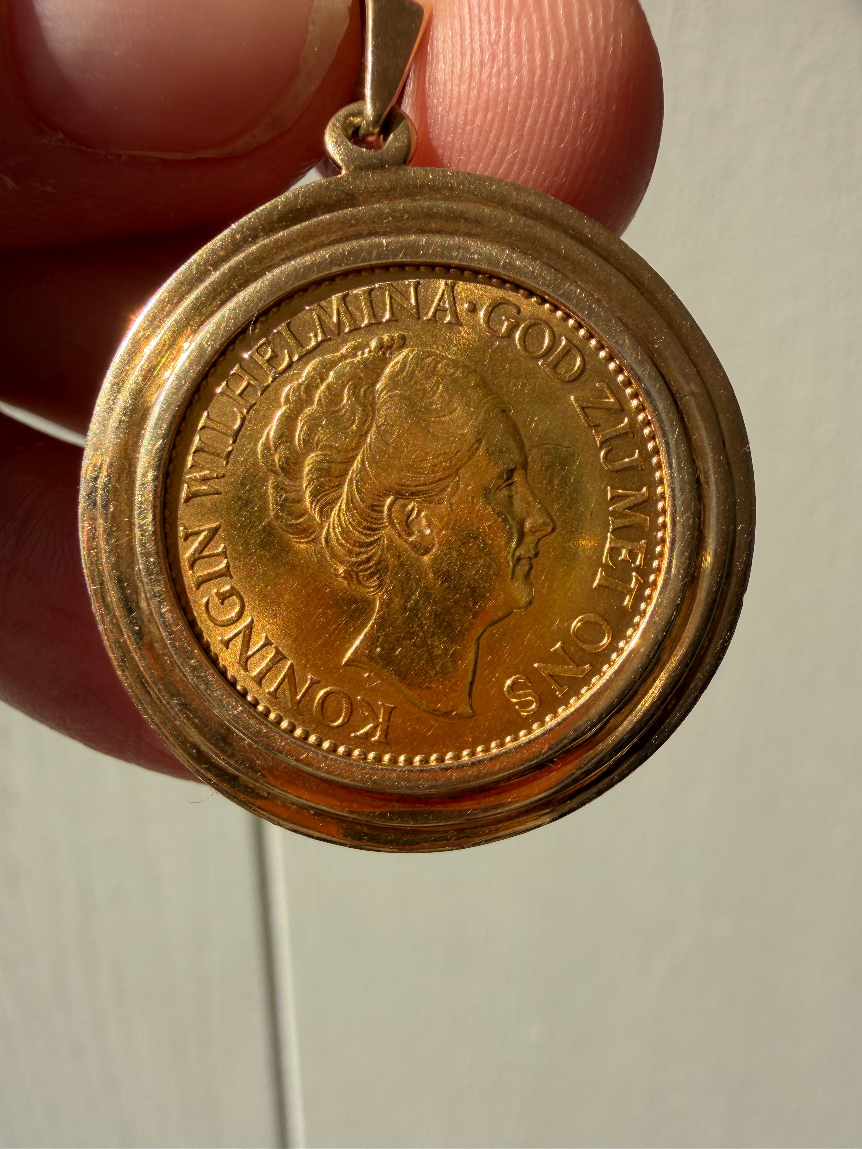 1925 Netherlands Gold 10 Gulden Coin