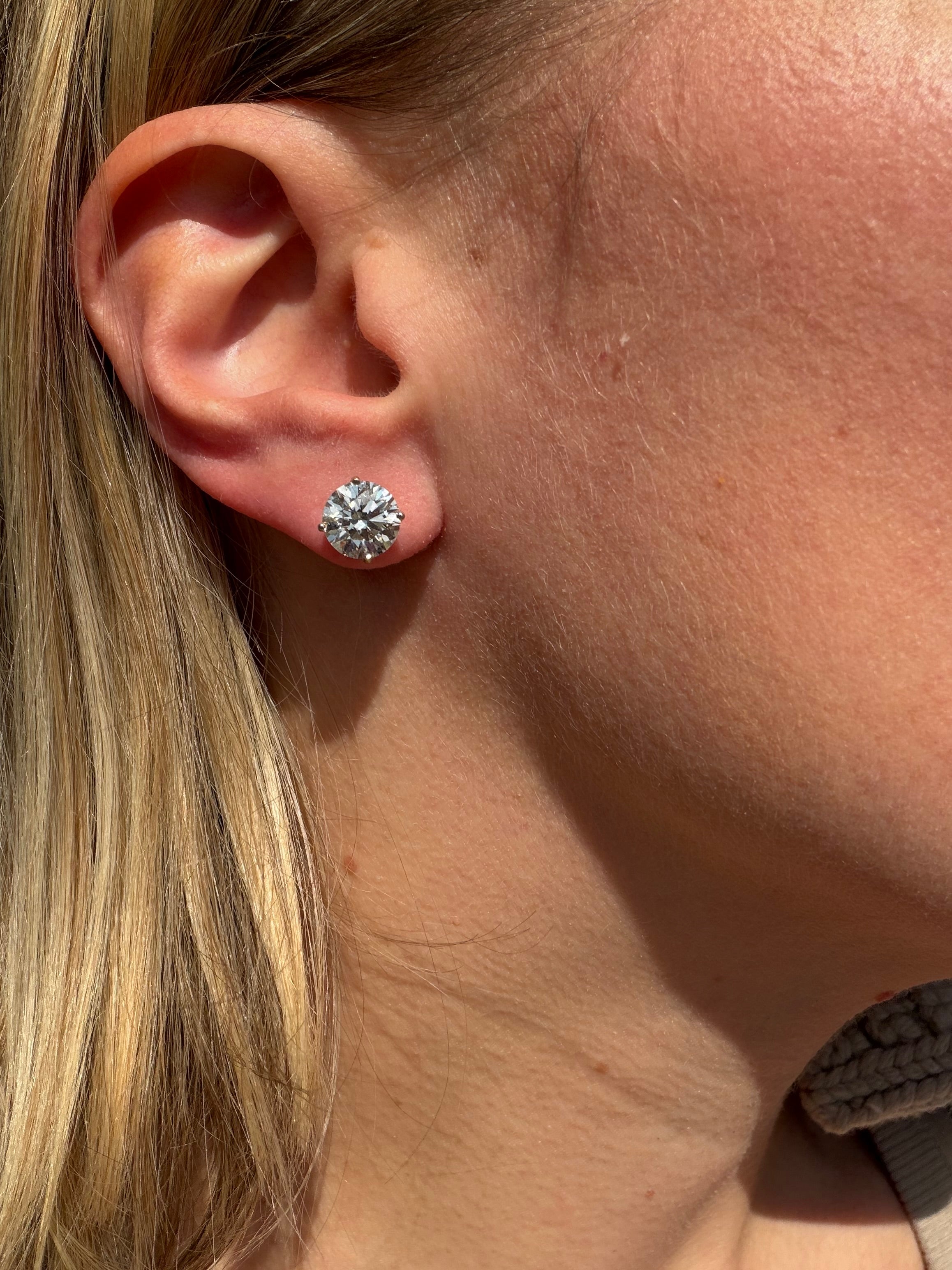 VVS2 1.02-4.19tcw lab diamond stud earrings