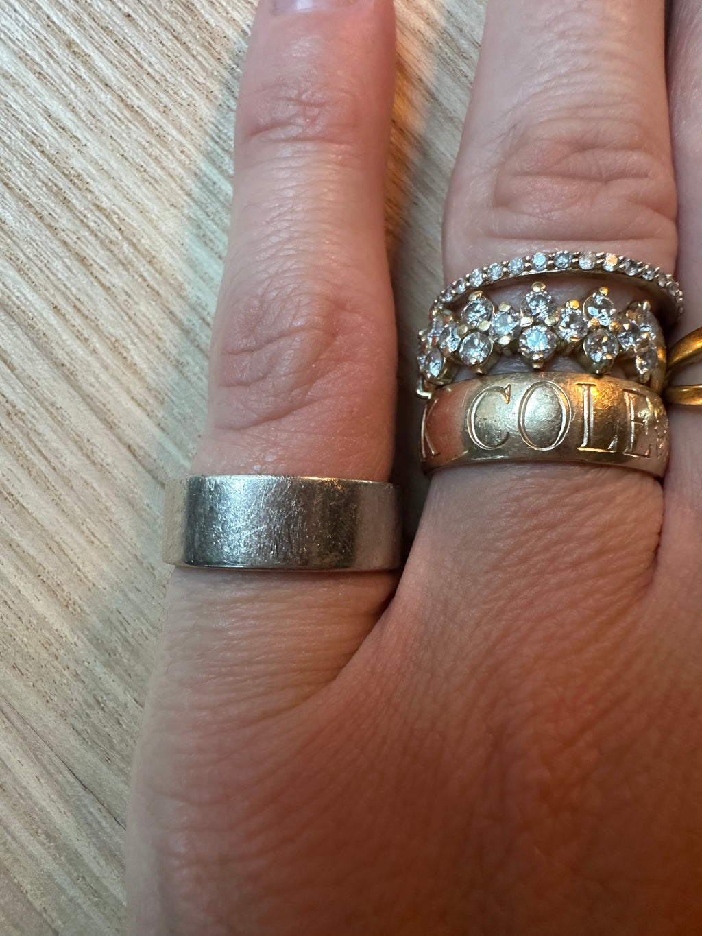 7mm pipe cut white gold band