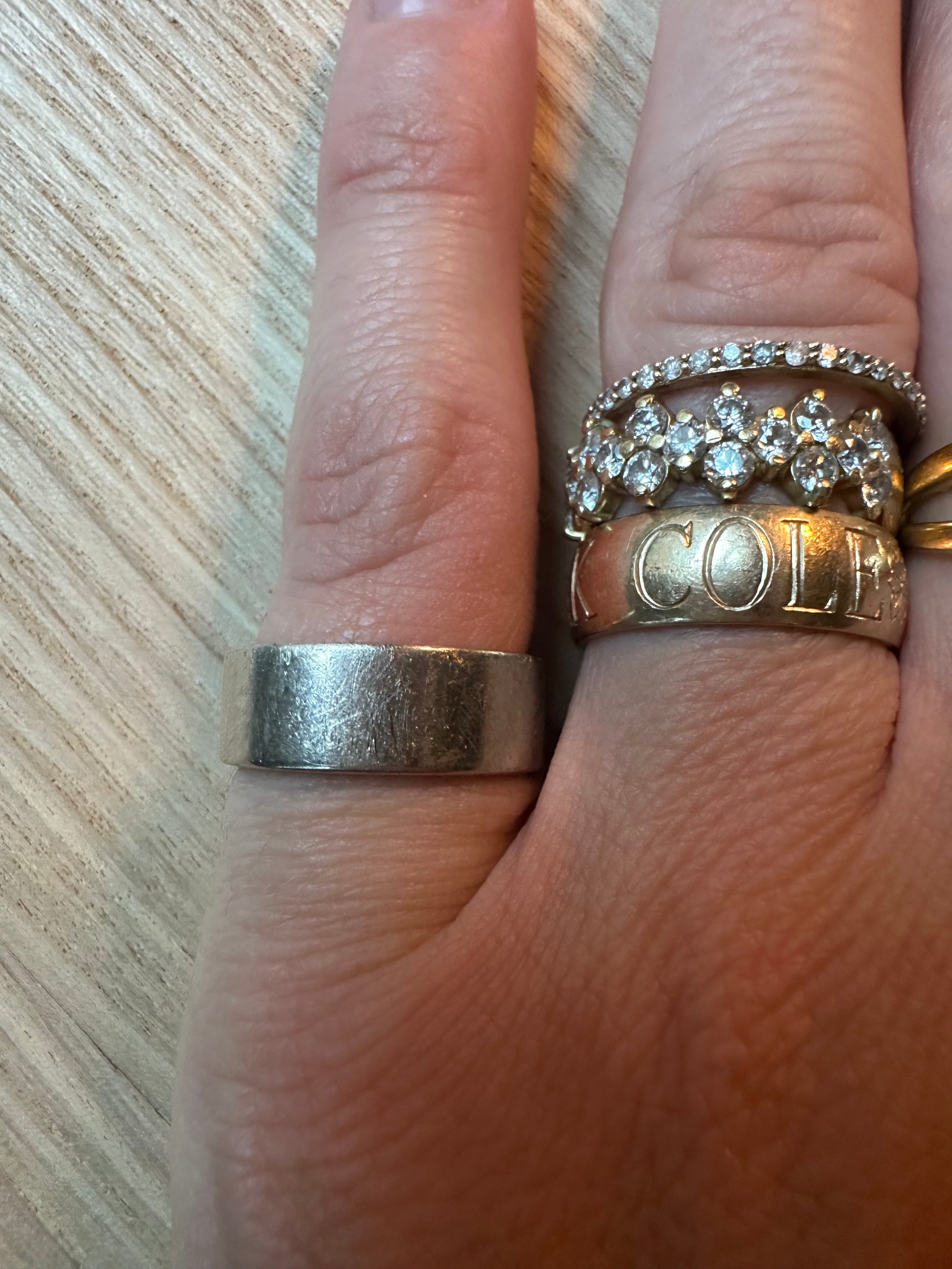 7mm pipe cut white gold band