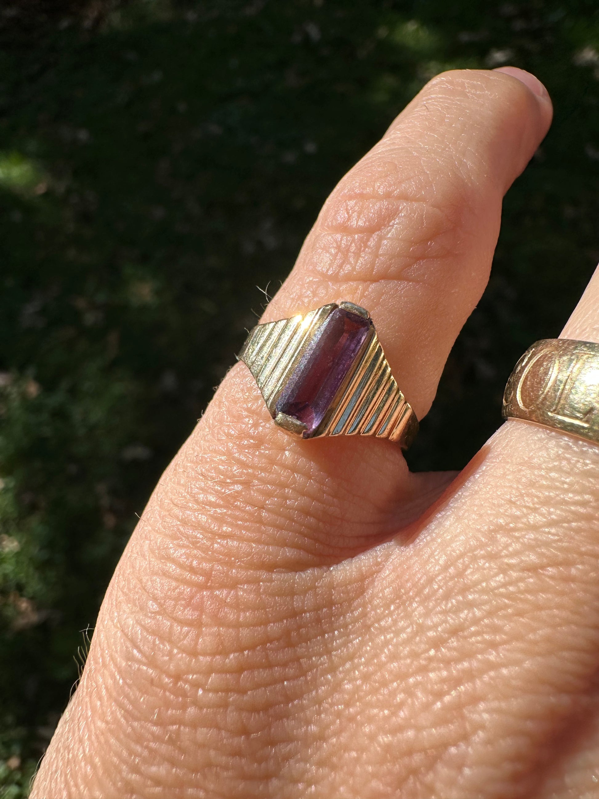 modern amethyst ring