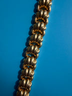 puffy croissant link 18k gold hidden clasp bracelet