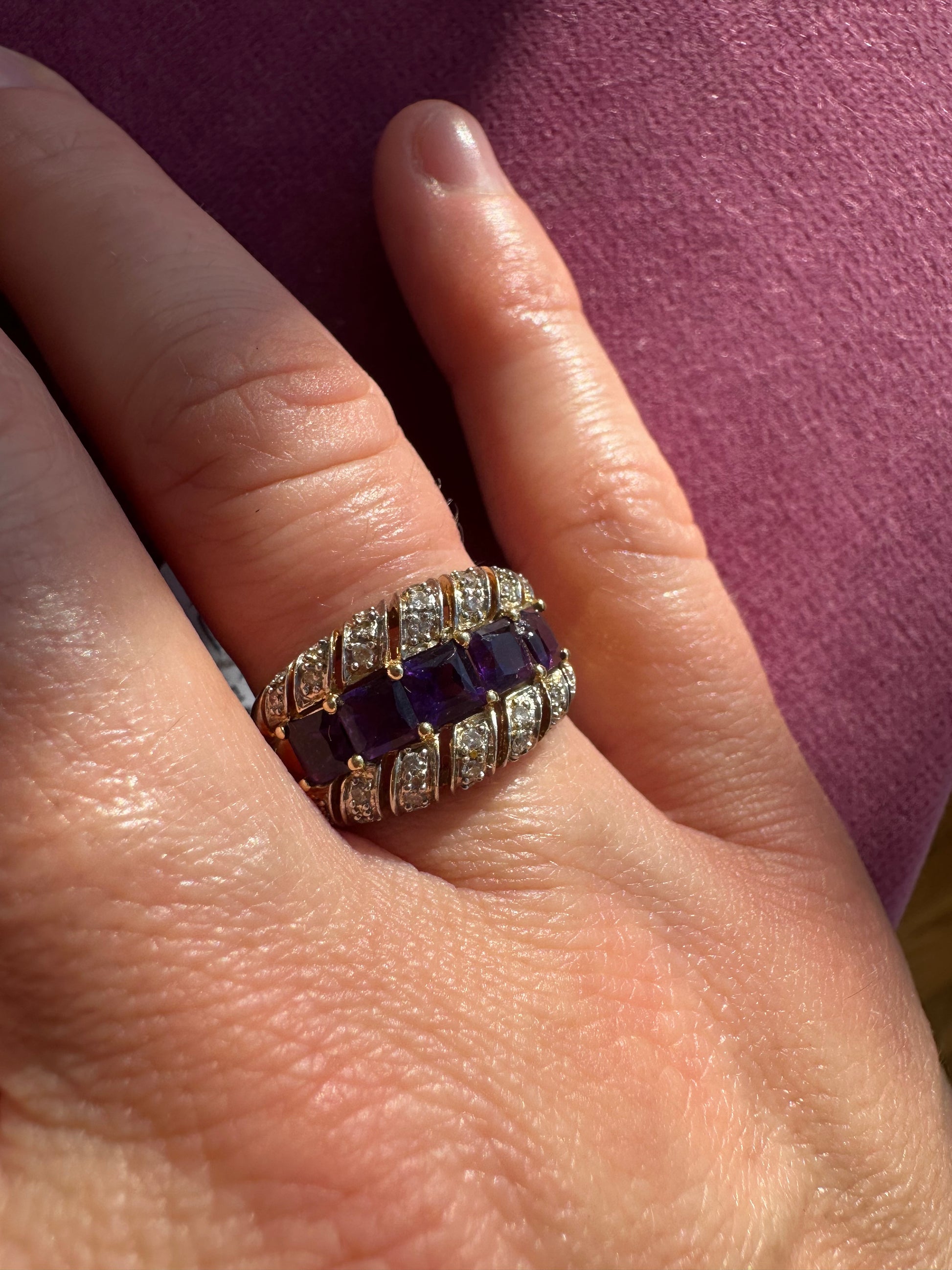 amethyst and diamond cocktail ring