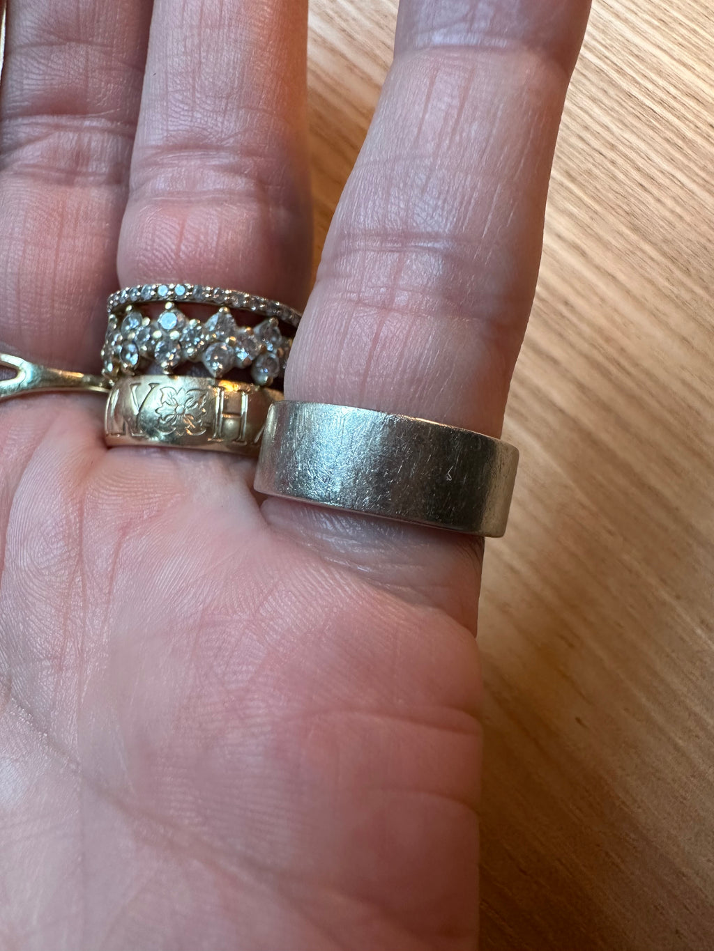 7mm pipe cut white gold band