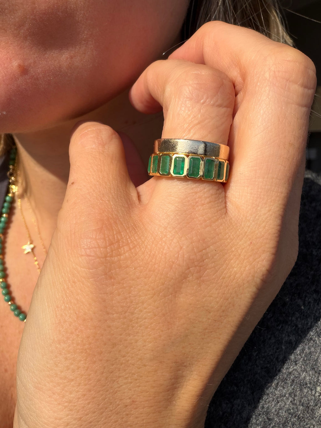 The Emerald Karat THE VERDE PURE natural emerald eternity band
