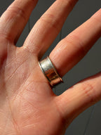 wide white gold and diamond open work band