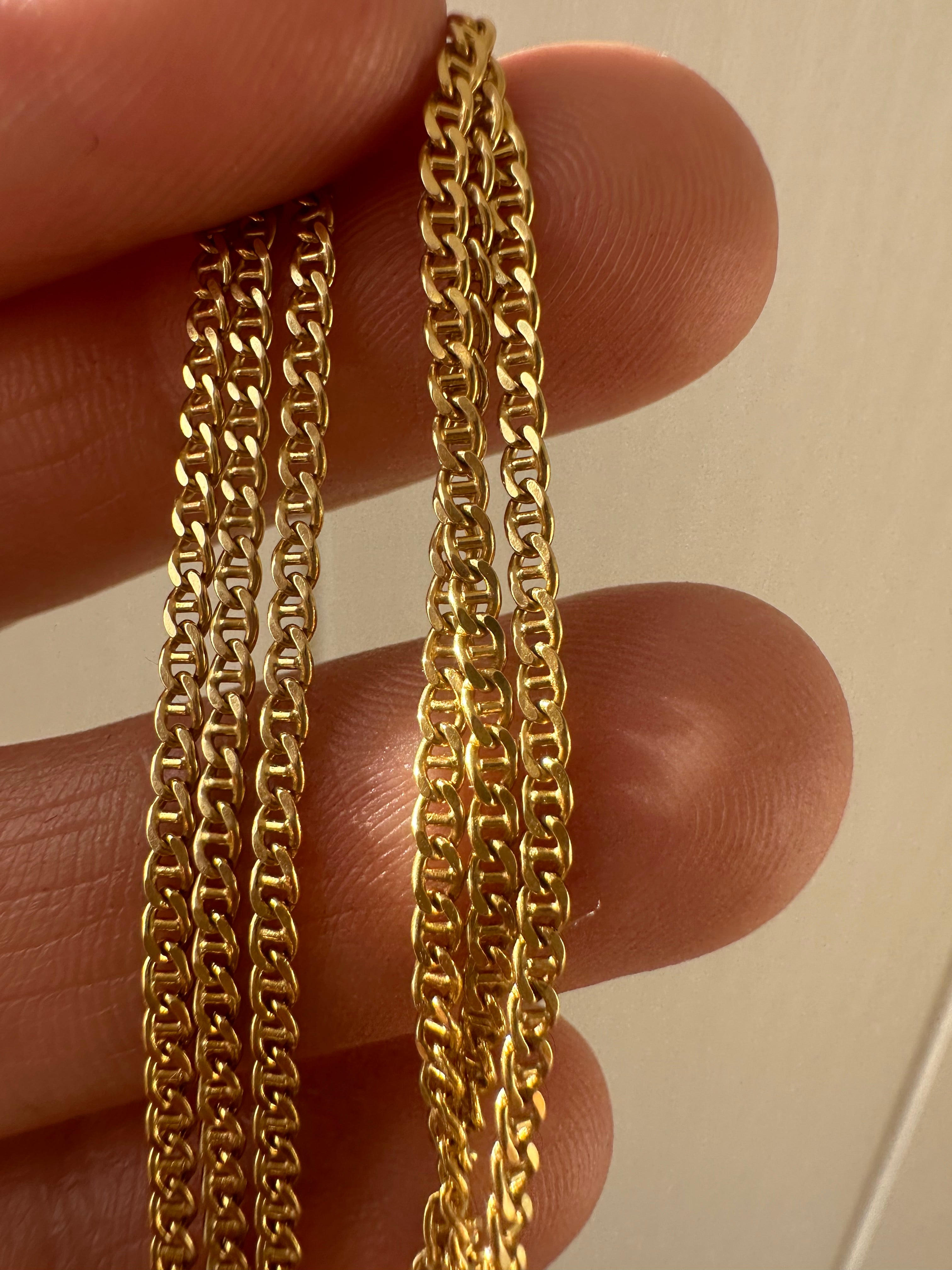 18k gold mini anchor link chain