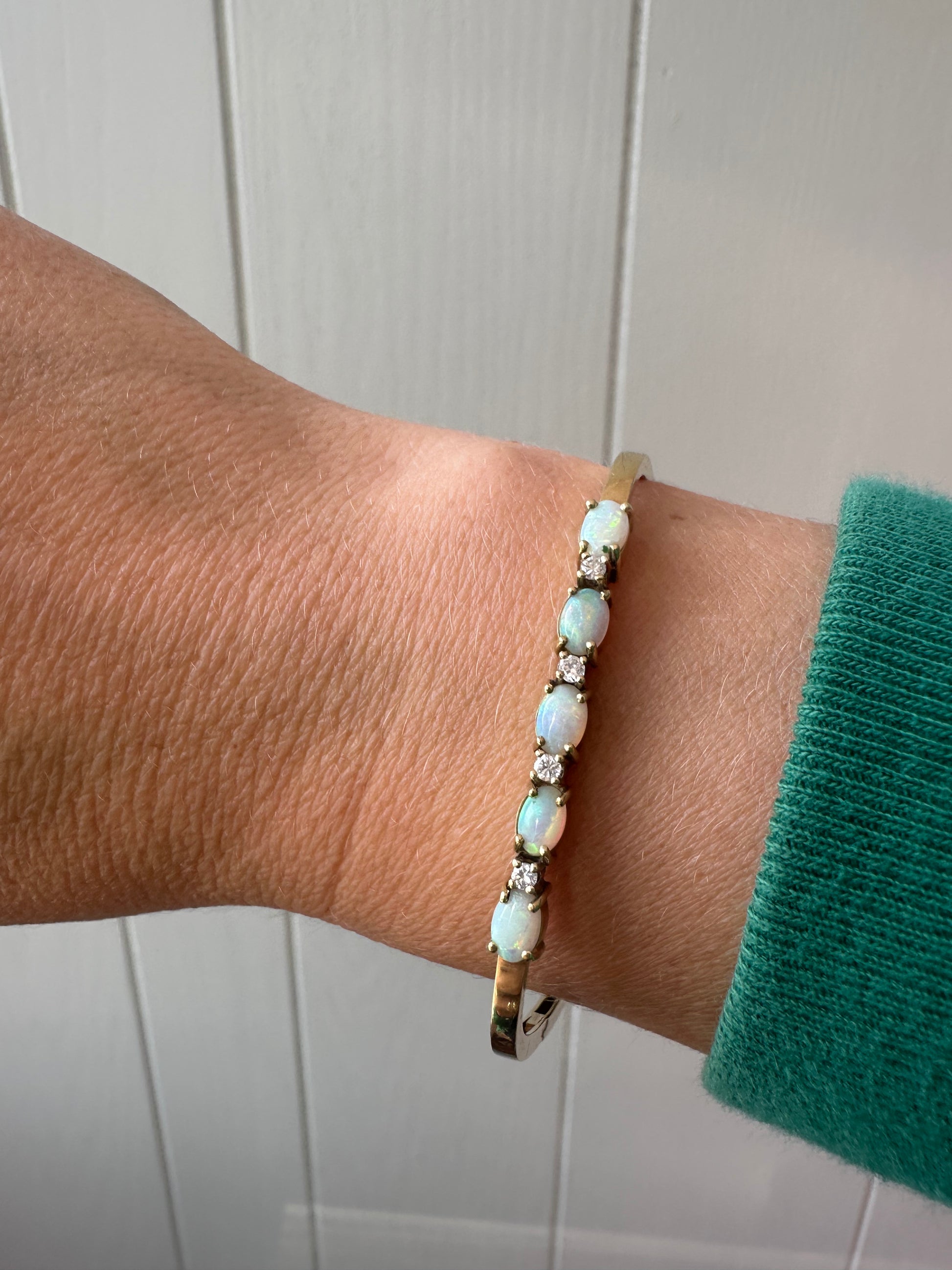 opal and diamond bangle
